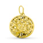 18K COLGANTE ORO AMARILLO CIRCULO CALADO 27X24 MM