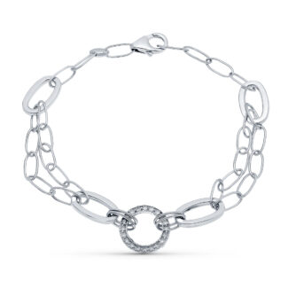 18K PULSERA ORO BLANCO 19CM