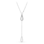 18K GARGANTILLA ORO BLANCO GOTA CON CIRCONITAS