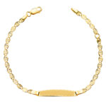 18K ESCLAVA ORO AMARILLO TALLADO MACIZO 2,8MM, PLACA CHAPA: 25X4MM, LARGO 14,5 2 CM