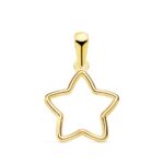 18K COLGANTE ORO AMARILLO ESTRELLA CERCO LISO 12,5X12,5 MM
