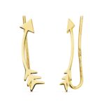 18K PENDIENTES ORO AMARILLO TREPADORES FLECHA 18X4 MM
