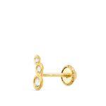 18K PIERCING OREJA ORO AMARILLO CIRCONITA BOCEL 6,5X3 MM