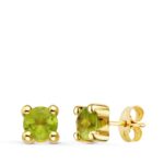 18K PENDIENTES GARRA ORO AMARILLO OLIVINA 1,86 QT PRESION