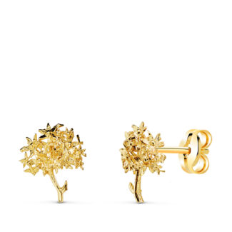 18K PENDIENTES ORO AMARILLO BIZNAGA 10 X 8 MM, CIERRE PRESION