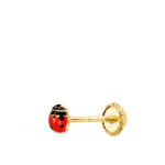 18K PIERCING OREJA ORO AMARILLO MINI MARIQUITA ESMALTADA 3,5X3 MM