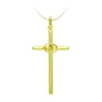 18K CRUZ ORO AMARILLO HUECA ALIANZAS, 31X16 MM