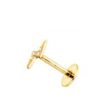 18K PIERCING OREJA ORO AMARILLO RAYO CON CIRCONITA 8X2,5 MM ( UNIDAD )