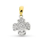 18K CRUZ ORO BICOLOR CIRCONITA 16X13 MM