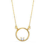 18K GARGANTILLA ORO AMARILLO MOTIVO REDONDO CON CIRCONITA, ANCHO: 12MM CADENA: 40 2 CM