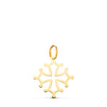 18K CRUZ DE OCCITANIA ORO AMARILLO EN BRILLO, 17 X 16 MM