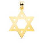 18K COLGANTE ORO AMARILLO ESTRELLA DE DAVID BRILLO 33 X 26 MM