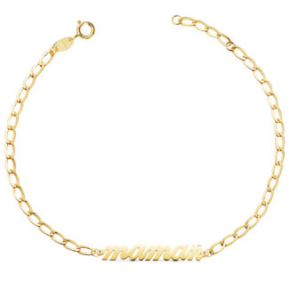 18K PULSERA ORO AMARILLO MAMAN CADENA BILBAO 2,5MM, LARGO: 20CM