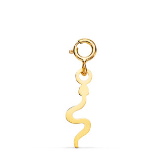 18K COLGANTE ORO AMARILLO SERPIENTE 14 X 4 MM CON REASA DE 4,5 MM