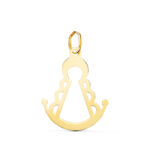 18K COLGANTE ORO AMARILLO VIRGEN ROCIO SILUETA BRILLO, 20 X 16 MM