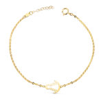 18K PULSERA ORO AMARILLO SILUETA VIRGEN ROCIO 14X11 MM, LARGO: 15+2 CM