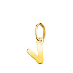 18K COLGANTE ORO AMARILLO LETRA " V " BRILLO, 8,5 X 5,3 MM