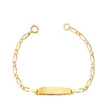 18K ESCLAVA ORO AMARILLO CARTIER 1X1 ESLABON CON TEXTURA, ANCHO: 1,5MM, PLACA CHAPA: 19X4MM, LARGO 12CM