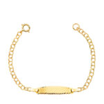 18K ESCLAVA ORO AMARILLO HUNGARA, ANCHO: 2MM, PLACA CHAPA: 19X4MM, LARGO 11,5 CM