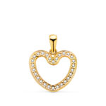 18K COLGANTE ORO AMARILLO CORAZON CERCO CON CIRCONITA 16X14,5 MM