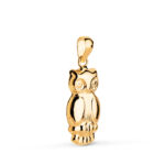 18K COLGANTE ORO AMARILLO BUHO EN BRILLO, MEDIDA: 19 X 9 MM