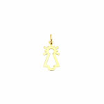 18K COLGANTE ORO AMARILLO VIRGEN DEL PILAR SILUETA BRILLO, MEDIDA: 20X10 MM