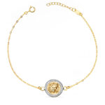 18K PULSERA ORO BICOLOR MEDUSA BRILLO 12MM CADENA TALLADA, LARGO: 18-3 CM