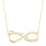 18K GARGANTILLA ORO AMARILLO INFINITO PERSONALIZADO 2 NOMBRES 35 MM CADENA 44+2 CM