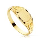 18K SELLO ORO AMARILLO MACIZO CADETE TALLADO,