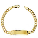 18K ESCLAVA ORO AMARILLO BARBADA HUECA 21,5 CM ANCHO ESLABON 6 MM