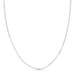 18K CADENA MACIZA ORO BLANCO FORZADA 40CM ANCHO 1 MM