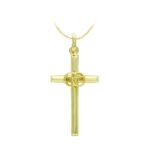 18K CRUZ ORO AMARILLO HUECA ALIANZAS, 23X12 MM