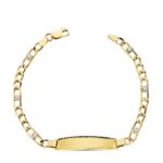 18K PULSERA ESCLAVA ORO AMARILLO HUECA CIRCONITA 18,5 CM