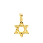 18K COLGANTE ESTRELLA DE DAVID ORO AMARILLO 15X14 MM