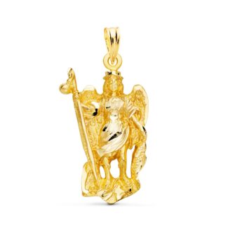 18K COLGANTE ORO AMARILLO SAN RAFAEL SILUETA, 29 X 17 MM,