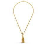 18K GARGANTILLA ORO AMARILLO ESMERALDA CORDON 50CM