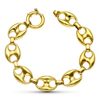 18K PULSERA ORO AMARILLO CALABROTE, 15 MM 20,5 CM