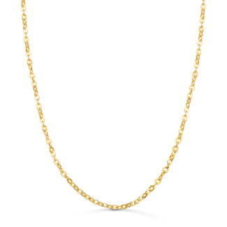 18K CADENA ORO AMARILLO FORZADA HUECA ANCHO: 2,5 MM, LARGO: 45CM
