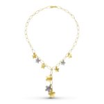 18K GARGANTILLA ORO BICOLOR FLORES