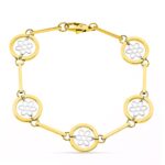 18K PULSERA ORO BICOLOR CALADOS ANCHO 14 MM LARGO 19CM