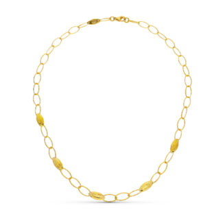 18K GARGANTILLA ORO AMARILLO MOTIVOS Y ESLABONES