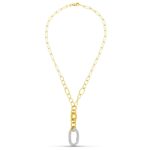 18K GARGANTILLA ORO BICOLOR MOTIVOS Y CIRCONITAS