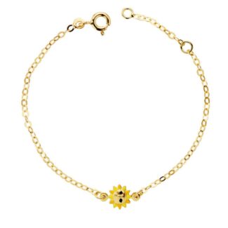 18K PULSERA ORO AMARILLO NIÑA SOL ESMALTE 14,5CM