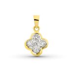 18K CRUZ ORO BICOLOR CON CIRCONITA 14X11 MM