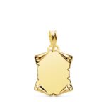 18K PLACA CHAPA COLGANTE PERGAMINO ORO AMARILLO LISO 18X14 MM
