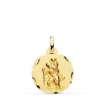 9K MEDALLA ORO AMARILLO SAN CRISTOBAL 18 MM