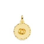 18K PLACA CHAPA DISCO ORO AMARILLO ALIANZAS 13 MM