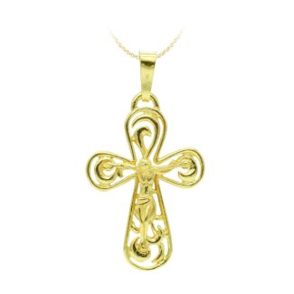 18K CRUZ ORO AMARILLO CON CRISTO 37X25 MM