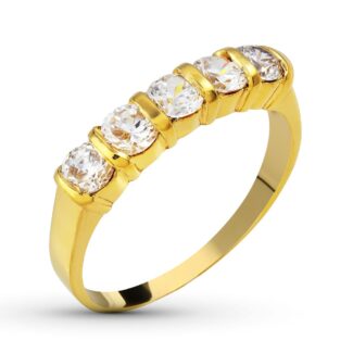 18K QUINTILLOA ORO AMARILLO MACIZO CIRCONITA 4 MM, ANCHO 4MM
