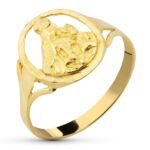 18K SORTIJA ORO AMARILLO VIRGEN DE LA SALUD OVAL 13 X 11,5 MM